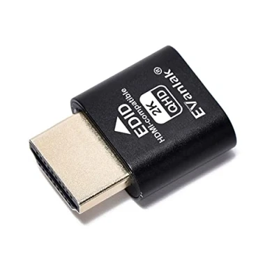 Bild av EVanlak HDMI Dummy Plug Headless Ghost Display Emulator Premium Aluminum PC（Fit 1920x1080 New 3RD@60Hz） 1pack