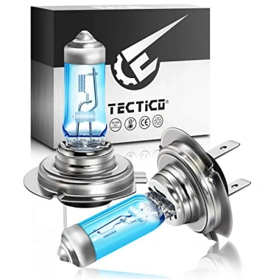 Bild av TECTICO H7 PX26d Halogenstrålkastarlampor 55W 12V Varmvit, 130% ljusare, Halogen/helljusbyte av bilstrålkastare, 2st