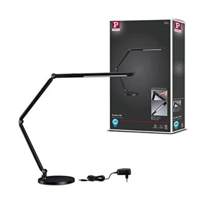 Bild av Paulmann 78912 LED Skrivbordslampa FlexBar Vit Strömbrytare Tunable inkl. 1x10,6 Watt dimbar Assistentlampor Svart Bordslampa 3000 K