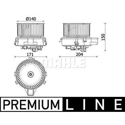 Bild av MAHLE ORIGINAL AB 284 000P Pulseur d&#039;Air pour véhicules avec direction à droite