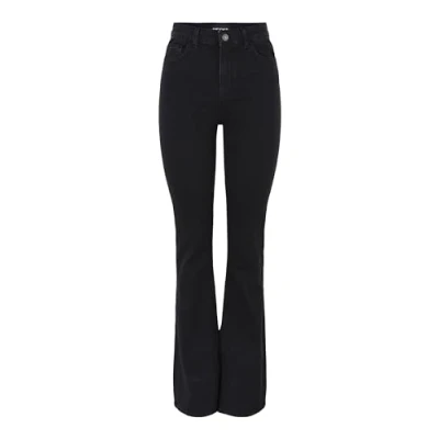 Bild av PIECES kvinnliga utsvängda jeans PCPEGGY HW, svart, XL
