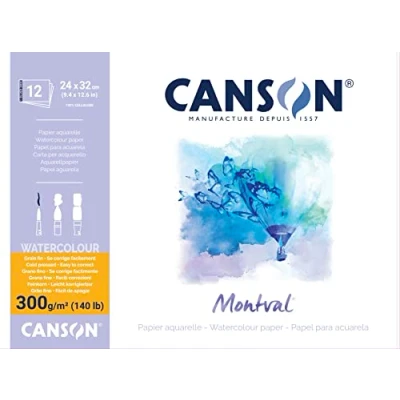 Bild av Canson Montval Block ensidig limning, 24 x 32 cm, 12 ark, 300 g/m²
