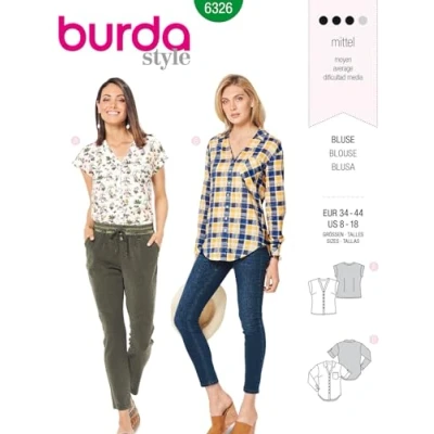 Bild av Burda B6326 Symönster, papper, vitt, 3444