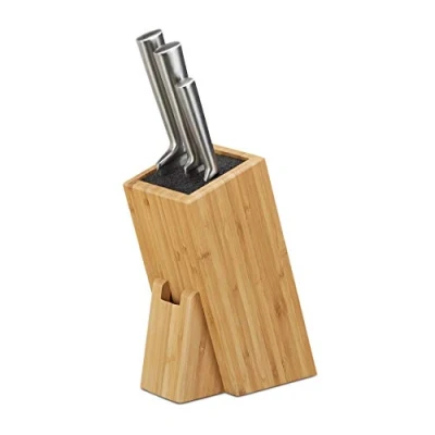 Bild av Relaxdays 10022159 Knivblock, Bambu, Brun, 17 x 11 25 cm