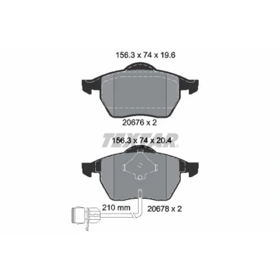 Bild av TEXTAR 2067602 Jeu de plaquettes frein avec contact du palpeur d&#039;usure intégré AUDI: 100 C4 Avant, A6 Berline