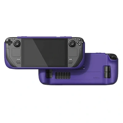 Bild av Skull &amp; Co. GripCase SD for Steam Deck/Steam Deck OLED: A Soft Protective Case with Textured Grips Full Protection and Stand, Shock Absorption Non Slip Anti Scratch Cover Design Galactic Purple