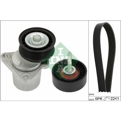 Bild av INA 529 0387 10 Jeu de courroies trapézoïdales à nervures Contrôler et changer roue libre alternateur si nécessaire FORD: S Max Mk1, Galaxy Mk2 MPV