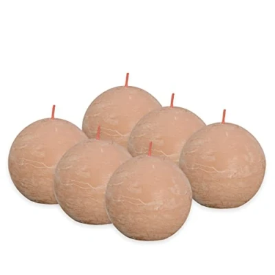 Bild av BOLSIUS Rustic Ball Candle Light Pink Diameter 7.6 cm Pack of 6 unscented