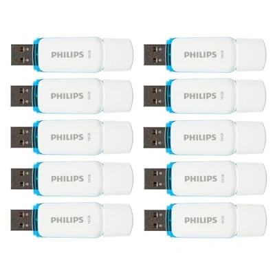 Bild av Philips 10 Pack USB Stick 16GB Memory 2.0 Flash Drive Snow Edition for PC, Laptop, Computer x Data Storage Reads up to 21MB/s