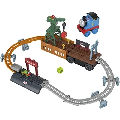 Bild av Thomas &amp; Friends Fisher Price 2 i 1 spelset med konvertibel Lok Thomas, skjut och banset, förvaring arbetskran, för barn från 3 år, flerfärgad
