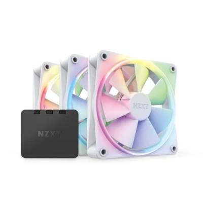Bild av NZXT F120 RGB Fans RF R12TF W1 Advanced Lighting Customization Whisper Quiet Cooling Triple (RGB Fan &amp; Controller INCLUDED) 120mm White