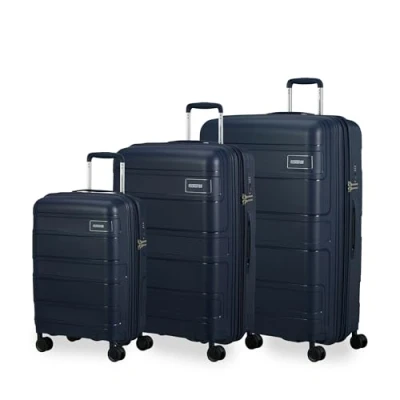 Bild av American Tourist Skymax 3 stycks resväska, blå (Midnight Blue)