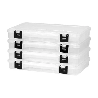 Bild av Plano ProLatch 3700 StowAway 4 pack, klar och svart, låssystem, transparent design för att snabbt identifiera innehåll, passar seriens tackelväskor