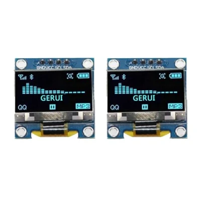 Bild av 2 stycken 1,3 tum IIC I2C seriell 128x64 SSH1106 OLED LCD skärm modul för Arduino AVR PIC STM32 blått typsnitt