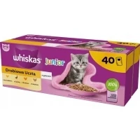 Bild av WHISKAS Junior Fjäderfä i gelé våtfoder för katter 40 x 85g