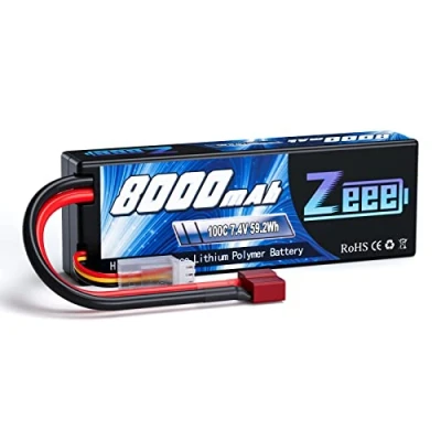 Bild av Zeee 2S Lipo batteri 7.4V 8000mAh 100C Hardcase med Deans T kontakt för RC bil lastbil båt Truggy hobby