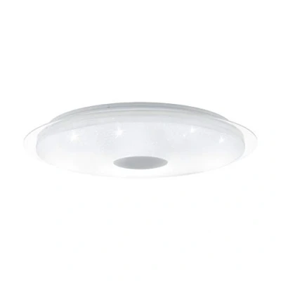 Bild av Eglo LED taklampa, Lanciano, taklampa med kristalleffekt, fjärrkontroll, justerbar ljusfärg (varm kall), nattlampa, dimbar, av metall, plast i vitt, transparent, krom, Ø 66 cm