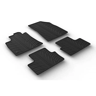 Bild av Gledring 0029 Ensemble de tapis sol Caoutchouc avant et arrière 4 noir 800mm 600mm RENAULT: Clio V 3/5 portes