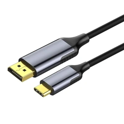 Bild av USB C till DisplayPort kabel (1,8 m), typ 4K @ 60 Hz flätad kabel, Thunderbolt 3, kompatibel med MacBook Pro/MacBook Air/iPad Pro 2018, 2017 iMac, Dell XPS 15/13 mera