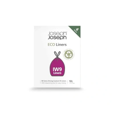 Bild av Joseph Eco IW9 Återvunna Soppåsar, Kök/Badrum, Dragband, Extra Stark, 80 pack, 10L, Grå