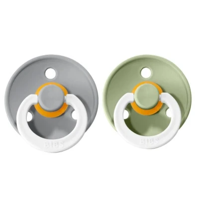 Bild av BIBS Colour Napp 2 pack Latex Stl Rund, Sage Glow/Cloud Glow