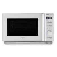 Bild av CASO MG 20 kub keramisk mikrovågsugn grill med botten, ingen roterande platta krävs, grillning på 2 nivåer möjlig, kontroll innovativ CUBE styrenhet, integrerad LED ljuslist, silver