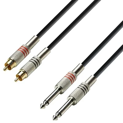 Bild av Adam Hall Cables K3TPC0600 ljudkabel 2 x RCA hane till 6,3 mm jack mono 6 m