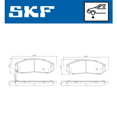 Bild av SKF VKBP 80259 A Jeu de plaquettes frein avec indicateur d&#039;usure NISSAN: NP300 Navara Pick up, Pathfinder 3