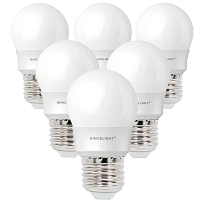Bild av SINCELIGHT E27 LED glödlampa, 5 Watt Mini P45 A45 golfform med mjölkig diffusor, Rich&amp;Ture Color RA, 92, neutral vit 4000K, 500 lumen, 50 W ekvivalent, ES Edison skruv, paket 6