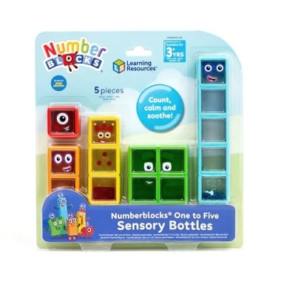 Bild av Learning Resources Numberblocks Ett till Fem Sensoriska Flaskor, Leksaker för 3 åriga Pojkar och Flickor, 5 Permanent Förseglade Fidget Rör