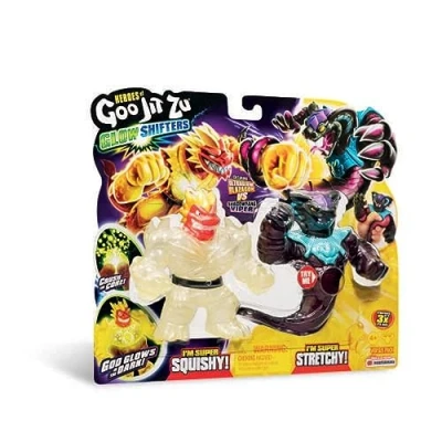 Bild av Grandi Giochi Goo Jit Zu Glow Shifters, 6 blandade karaktärer dubbelpack glöd i mörkret med krossboll för att utlösa färgskiftare GJT40000