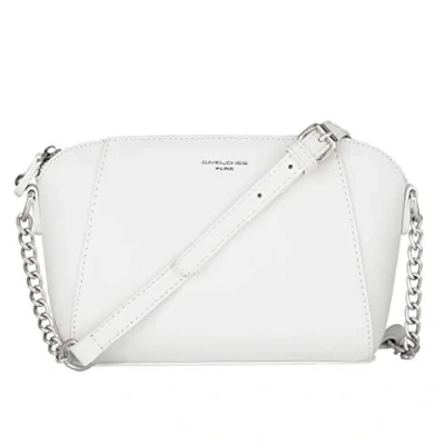 Bild av David Jones Dam Liten Axelremsväska Kvinnor Axelväska PU Läder Crossbody Messengerväska Kedja Kuvertväska Handväska Mode Elegant Vit