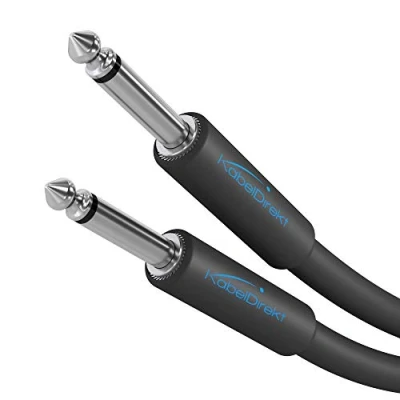 Bild av KabelDirekt 6,3mm mono instrumentkabel/gitarrkabel 3m (ljudkabel lämplig för att ansluta en elgitarr, basgitarr eller keyboard till förstärkare) PRO serien