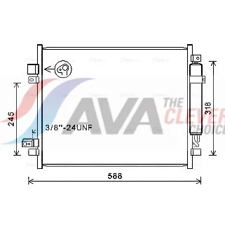 Bild av PRASCO DN5428D Condenseur De Clim avec déshydrateur 15,5 10,2 Aluminium 523 R 134a NISSAN: Note II 5 portes