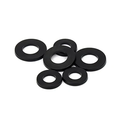 Bild av CONPHERON Nylon bricka plast spacer svart platt bricka, M6x12x1,0 mm, 100 st