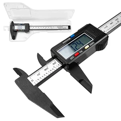 Bild av Fousenuk mätreglage, skjutreglage precision 150 mm/6 tum Caliper digital kolfiber med klar Lcd och backup batteri, mätreglage för ytterdiameter, innerdiameter djup att mäta