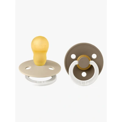 Bild av BIBS Colour Napp 2 Pack Latex Stl 3 Rund, Vanilla GLOW/Dark Oak GLOW