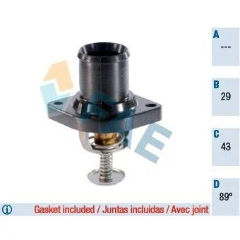 Bild av FAE 5322989 Thermostat d&#039;eau 89 avec joints PEUGEOT: 407 Berline, 307 3/5 portes, 206 CITROËN: C4 I Xsara Picasso