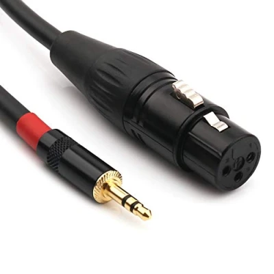 Bild av NANYI 3,5 mm (1/8 tum) TRS stereo hane till XLR hona sammankoppling ljud mikrofonkabel, lämplig för iPod, mobiltelefon, aktiva högtalare, scen, DJ, studioljudkonsol, 0,5 m (1,6 fot)
