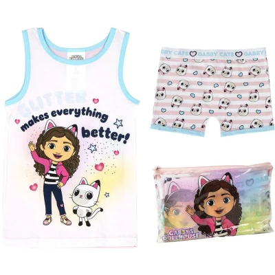 Bild av CERDÁ LIFE&#039;S LITTLE MOMENTS Flicka Gabby&#039;s dockhus haklapp kort pyjamasset pyjamas, Vit, rosa och blå, 2 år