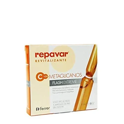 Bild av Repavar Återupplivande Extreme Flash Metaglican Serum Omedelbar Spännande effekt Tillverkad med C vitamin, ljusare och mer strålande hud, fixerar sminken 5 x 1 ml ampuller