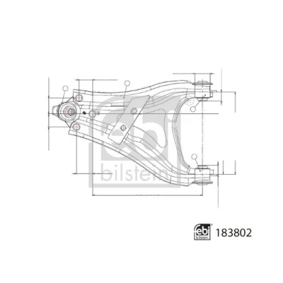 Bild av FEBI BILSTEIN 183802 Bras de suspension avec roulement Essieu avant gauche barre oscillant transversal Tôle d&#039;acier 17 DACIA: Duster II