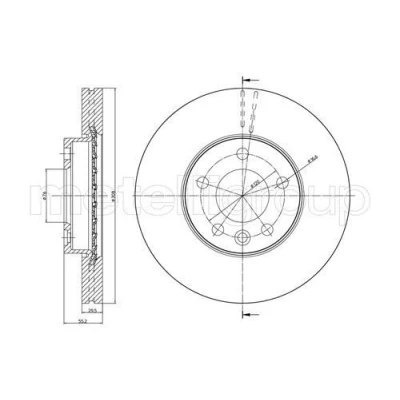 Bild av METELLI 23 0773C Disque de frein 307,5 29,5 5 76,0 ventilé peint VOLKSWAGEN: Touareg I, Transporter 5, Bus