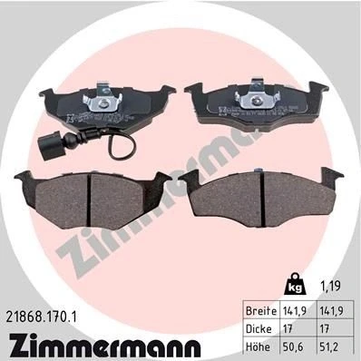Bild av ZIMMERMANN 21868.170.1 Jeu de plaquettes frein contact signal d&#039;usure inclus la photo correspond au contenu livraison
