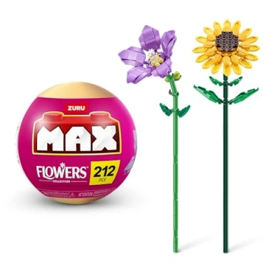 Bild av MAX Premium Flowers Building Bricks Collection (upp till 243 stycken, 2 blommor per kapsel, 10 att samla upp). (Platycodon och solros, 1 kapsel)