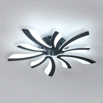 Bild av Comely LED taklampa, 50 W, 5625LM, modern taklampa för vardagsrum, sovrum, 72 cm, 6 500 K, kallt vitt ljus, svart