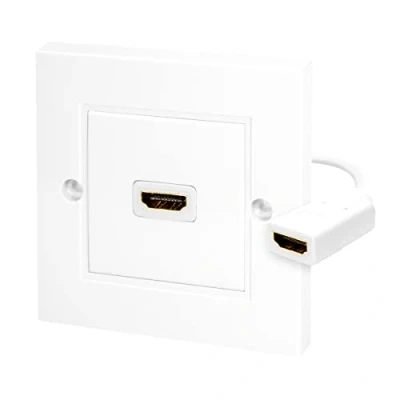 Bild av LogiLink AH0014 1 vägs HDMI vägguttag (HDMI Highspeed with Ethernet) för upplösningar upp till 4K/30 Hz, inkl. 18 cm adapterkabel, AH 0014, vit