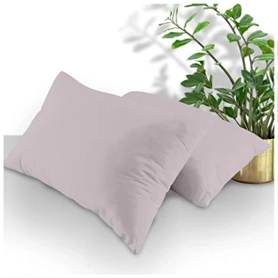Bild av GC GAVENO CAVAILIA hemmafru örngott 2 pack, andningsbara standardörngott, enkla kuddöverdrag med kuvertstängning, grå, 74 x 48 cm, 708711