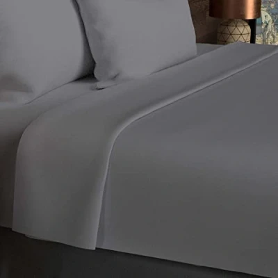 Bild av Drap plat en coton 57 fils 180x290 cm UNI gris, par Soleil d&#039;ocre