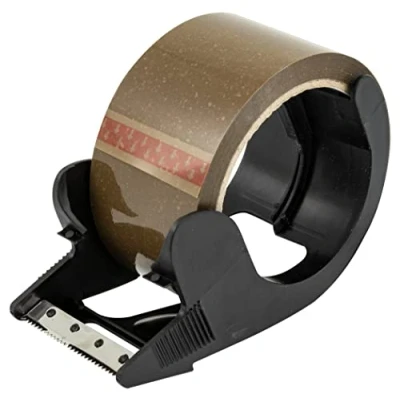 Bild av Stylex 41371 Pakettejpdispenser inklusive en rulle brun tejp, för säker och snabb limning, lämplig frakt, kontor, hushåll lager
